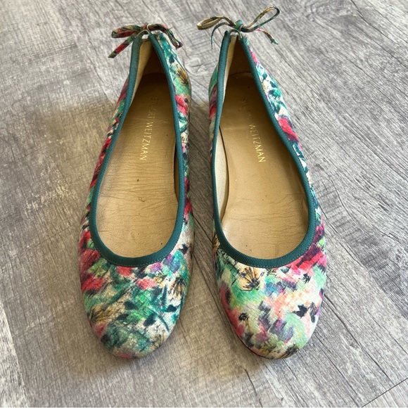 Stuart Weitzman Ballet Flats in Bright Crayon Nappa Size 8 - Picture 1 of 12